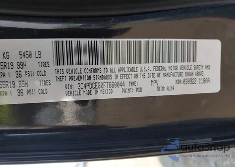 2015 Dodge Journey R/T z USA, uszkodzony, nr VIN 3C4PDCEG0FT660044